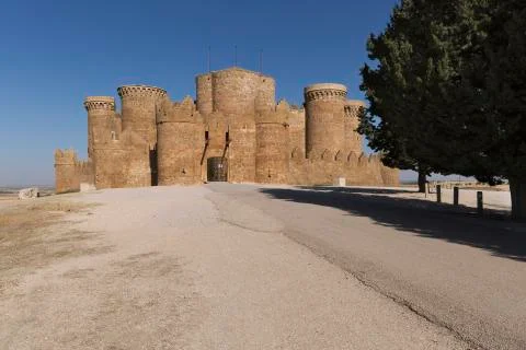 Castle of Belmonte in Cuenca. Stock Photos