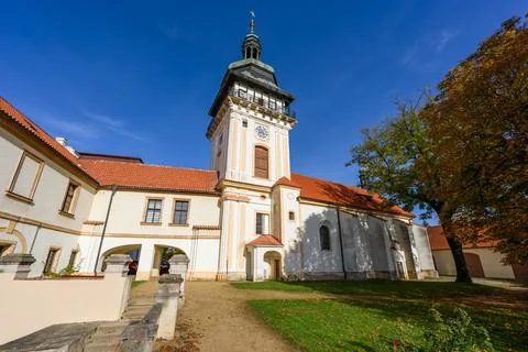 Castle Benatky nad Jizerou, Central Bohemia, Czech republic. Drone shot Stock Photos