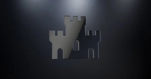 Castle Black 3d Icon Stock Footage 73355951