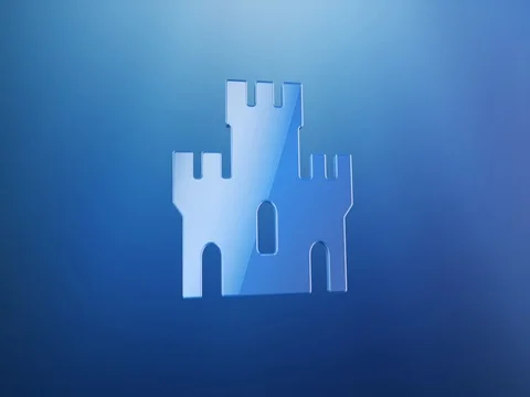 Castle Blue 3d Icon 動画素材 73356078