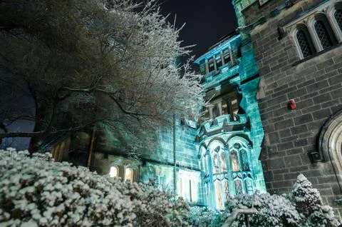 The castle at boston university Stock Photos
