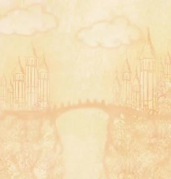 Castle with a bridge Stock Illustration