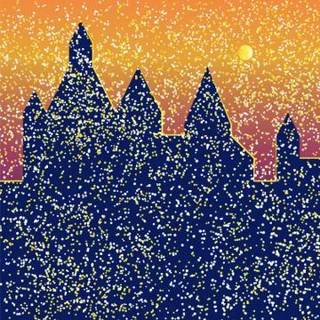 Castle bright background Stock Illustration