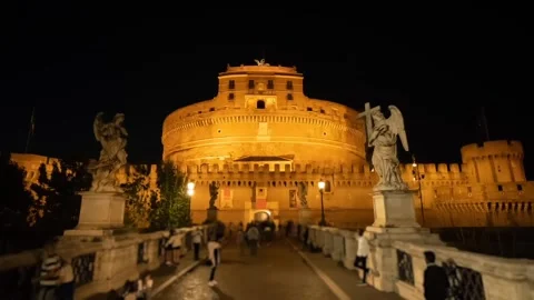 Castle building flashes Rome Stock-Footage 274035162