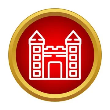 Castle building icon creating concept of security Stock Illustration