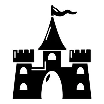 Castle building icon, simple style Ilustración de archivo