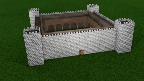 Castle Camera Pan Animation Stock Footage 77564261