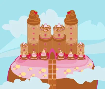 Castle with candy Stock Illustration