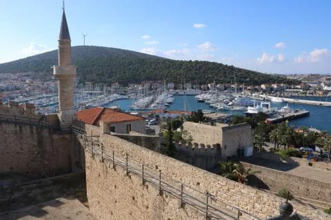 Castle in Cesme 스톡 사진