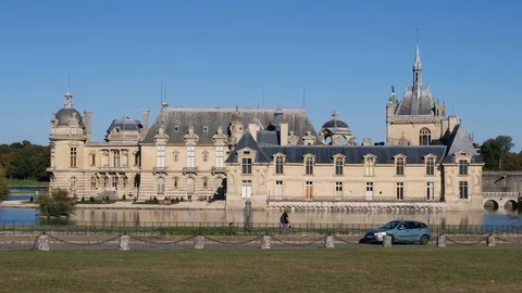 Castle of chantilly at sunset, oise picardy france Stock Footage 112863388