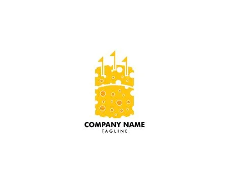 Castle from cheese vector logo design Stock Illustration