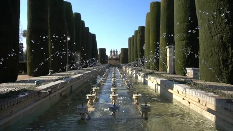 Castle of Christian Monarchs in Cordoba, Spain Stock Footage