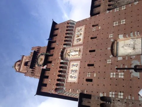 Castle clocktower daylight Stock Photos
