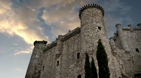 Castle, clouds timelapse Stock Footage 877726