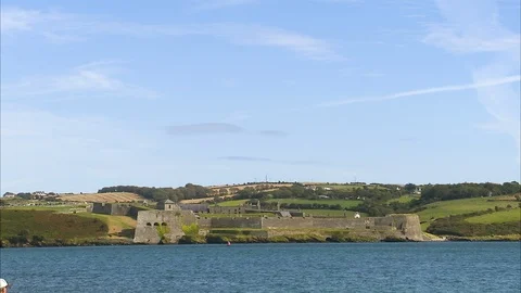 A castle on a coastline Stock-Footage 87739704