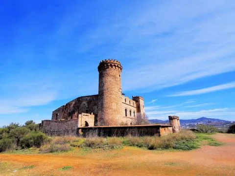 Castle in colonia guell Stock Photos
