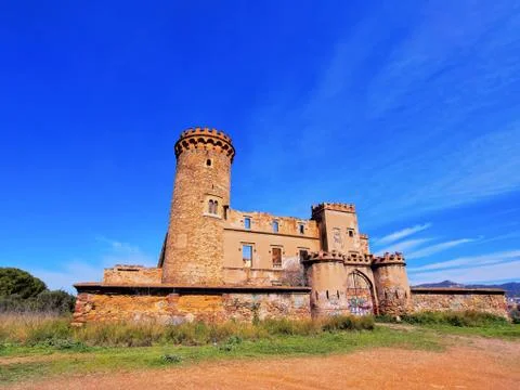 Castle in colonia guell Stock Photos