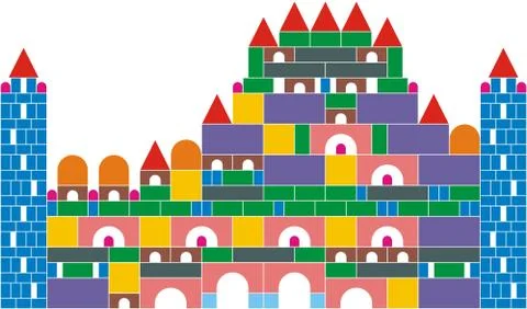The castle of colored cubes イラスト素材