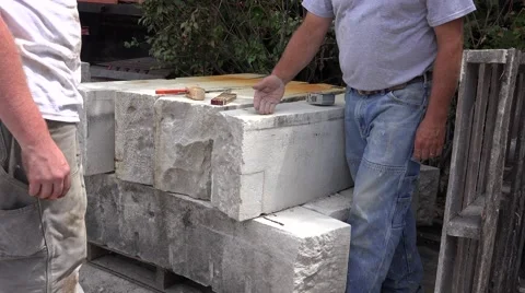 Castle Construction, master and apprentice Stock Footage 41254460