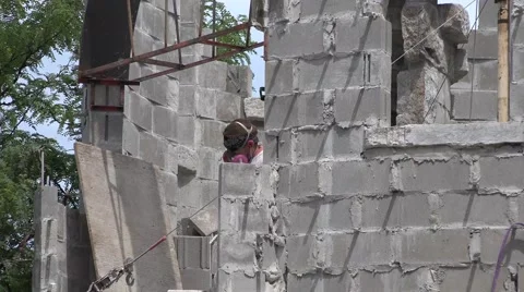 Castle Construction, new recycling and old Stock Footage 41254341