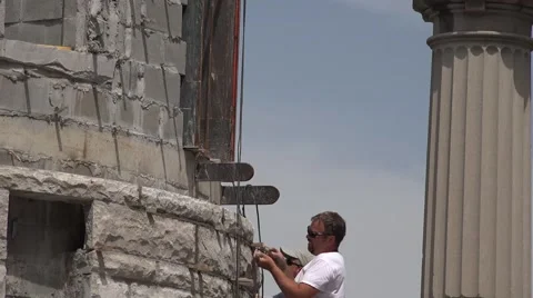 Castle Construction, Stone craftsman Stock Footage 41256089