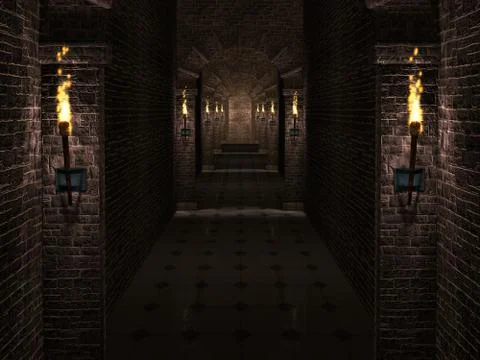 Castle corridor Stock Photos