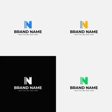 Castle Creative Line Abstract modern N letter Logo Design vector template. N  Stock Illustration