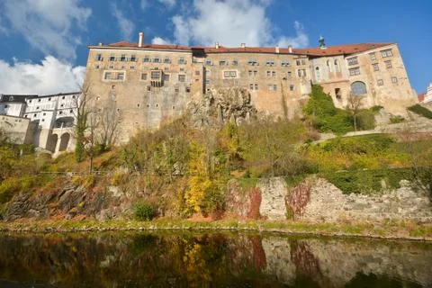 The castle in Czech Krumlov. Stock Photos