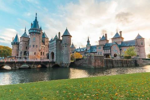 Castle de Haar in The Netherlands in autumn Stock Photos