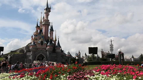 Castle at Disneyland, Paris Stock Footage 40401042