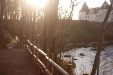 Castle in the distance soft focus Stock Photos