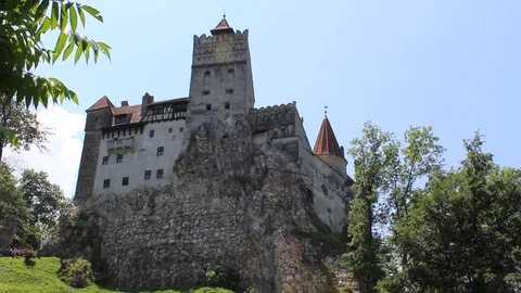 Castle of Dracula. Actually the real name is Bran Castle situated in Romania Stock Footage 94543144