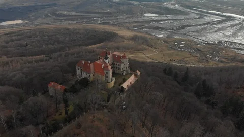 Castle drone 4K 25FPS Video stock 123861001