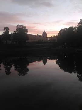 Castle at dusk Stock Photos