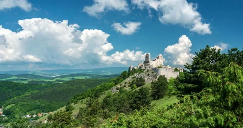 The Castle Of Elisabeth Bathory, timelapse. Stock Footage 133644367