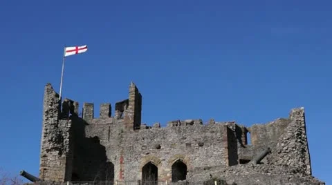 Castle England Flag Stock Footage 11063733