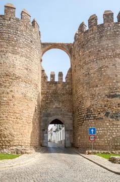 Castle entrance in Serpa Stock Photos
