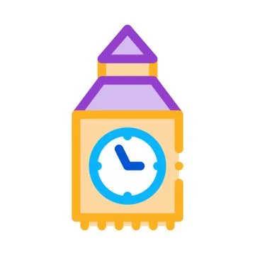 Castle facade icon vector outline illustration Stock Illustration
