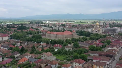 The castle of Fagaras in Romania Stock Footage 208053553