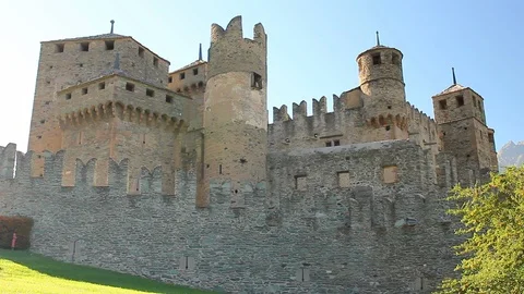 Castle of  Fenis Stock Footage 91589971
