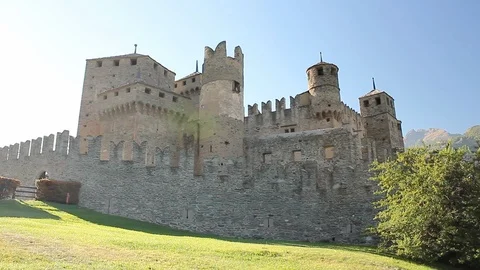 Castle of  Fenis Stock Footage 91590078