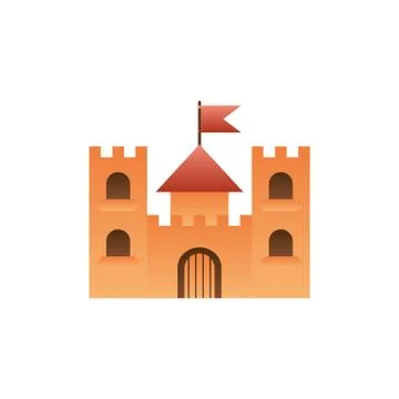 Castle with flag fantasy gradient style Illustrazione stock