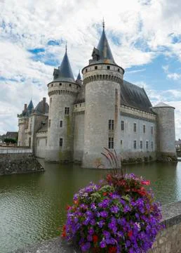 Castle with flowers Stock Photos