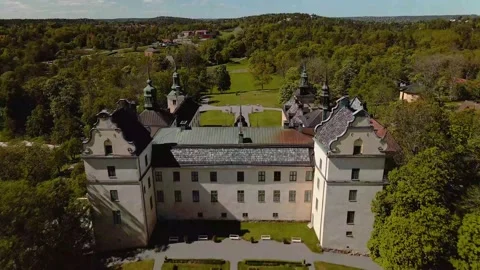Castle Fly Over V2 Drone Sweden Scandinavia Stock Footage 133437117