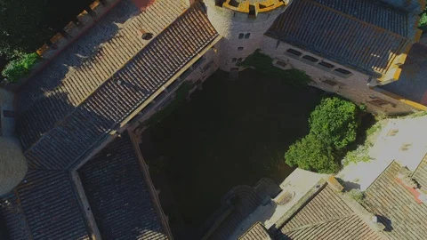 Castle in the forest of Spain. Castell de Santa Florentina. Stock Footage 129562253