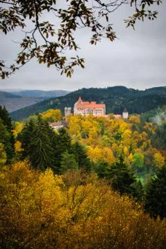 Castle in forrest Stock Photos