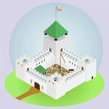 The castle with four towers イラスト素材