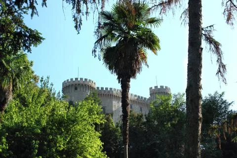 A castle in the garden Stock Photos