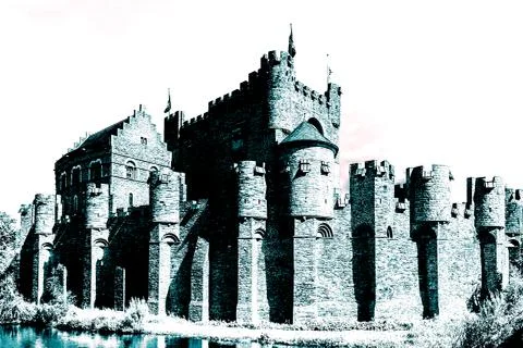 Castle Gravensteen Stock Illustration