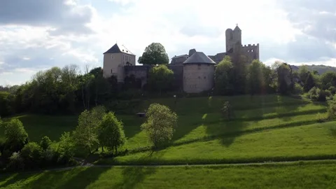 Castle greifenstein germany in spring 4k 25fps video Video stock 321419927